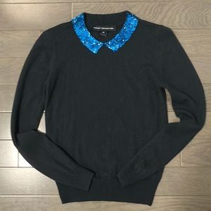 French Connection Sequin Collar Sweater Size XS